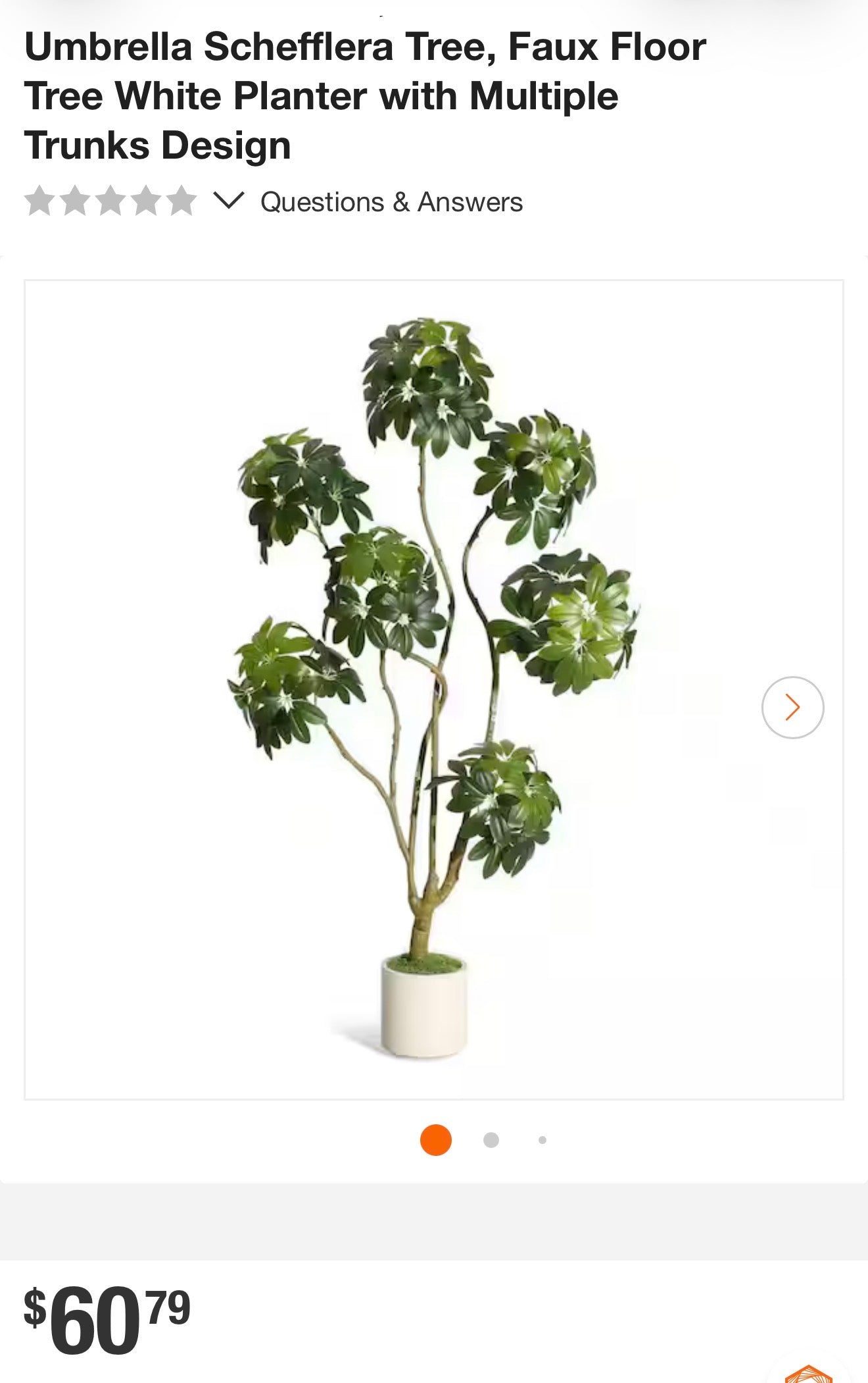 5 ft. Tall Fake Plant, Artificial Umbrella Schefflera Tree