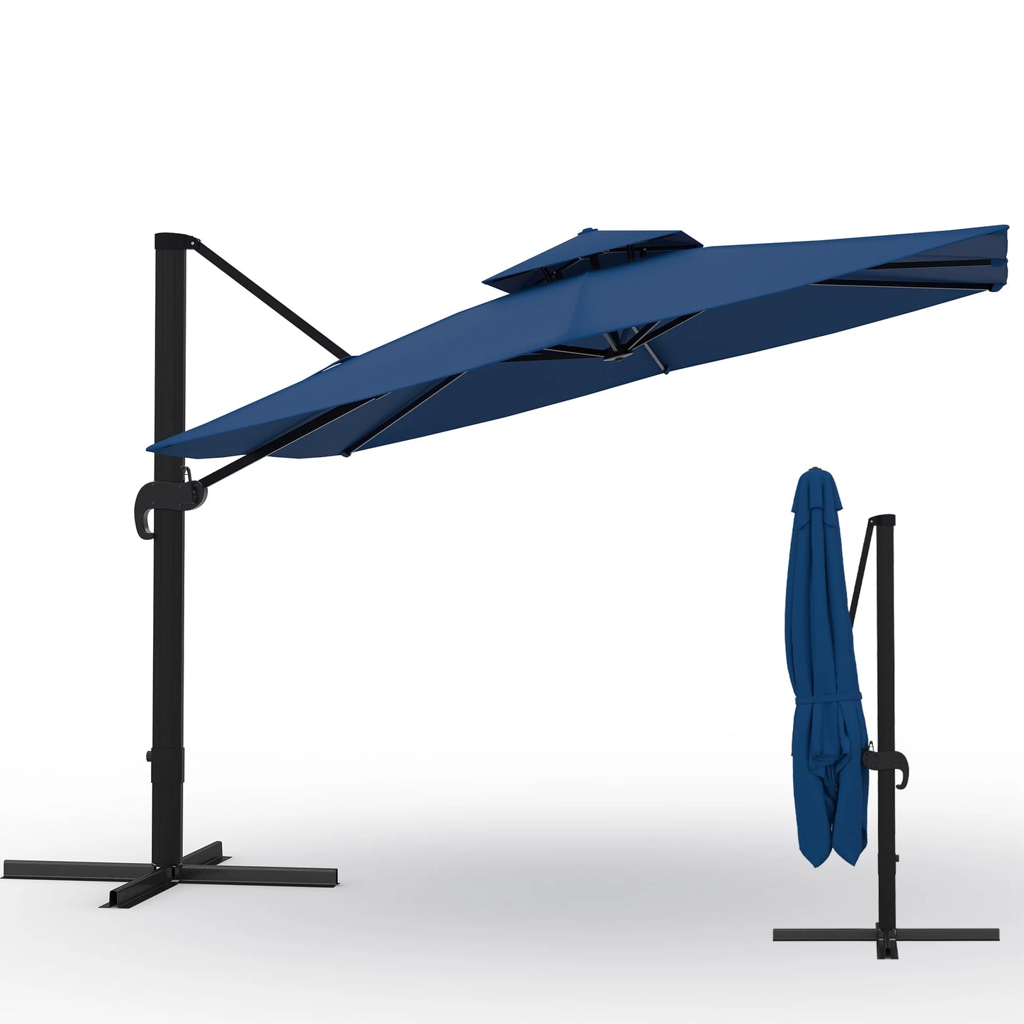 Blue 10 ft. x 10 ft. Patio Cantilever Umbrella