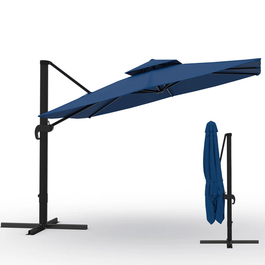 Blue 10 ft. x 10 ft. Patio Cantilever Umbrella